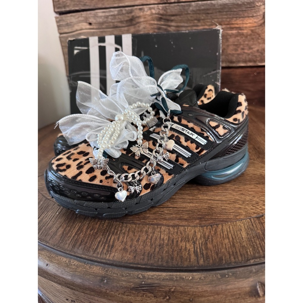 Adidas Adistar Control 5 W Leopard Pony Hair Custom Charms Bows KI4204 Mens 8